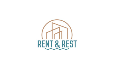 Logo Noleggio o Costruzione, Logo Costruzione o Hotel, Spa o Riposo, Immobiliare