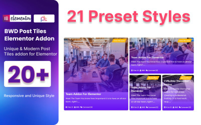 Post de blog Tiles WordPress Plugin para Elementor