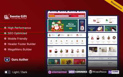 SantaGift - Vánoční dárky Responzivní téma WooCommerce Elementor