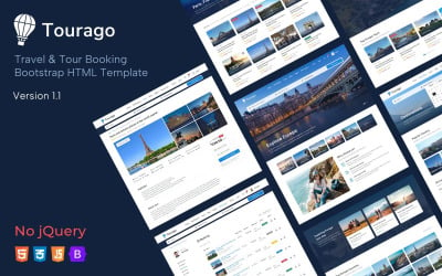 Tourago — HTML-шаблон Bootstrap для бронирования путешествий и туров