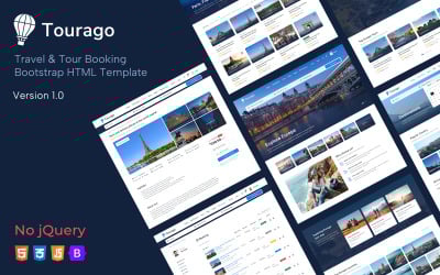 Tourago - Modèle HTML Bootstrap de réservation de voyages et de circuits
