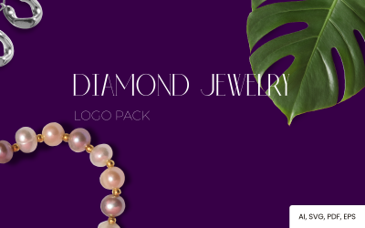 Diamantové šperky — sada loga pro značky šperků