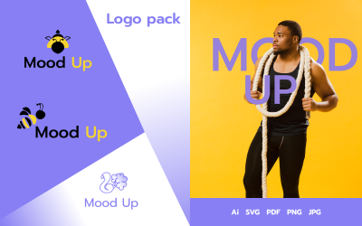Mood Up — Plantilla de logotipo deportivo minimalista