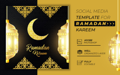 Ramadan Kareem közösségi média hagyományos iszlám bejegyzés