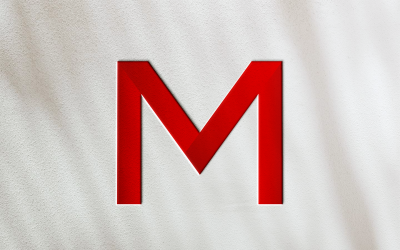 Шаблон дизайна логотипа M Letter Gradient с исходным файлом
