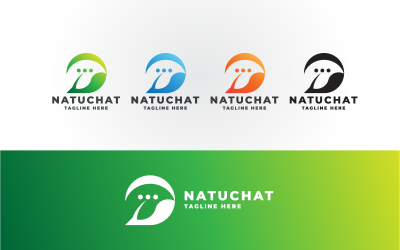 Шаблон логотипу Leaf Nature Chat