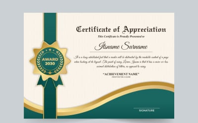 Vettore del modello del certificato d&amp;#39;onore del premio