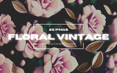 3D blommig vintage bakgrund