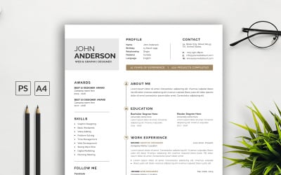 Modèle de CV CV avec lettre de motivation pour psd