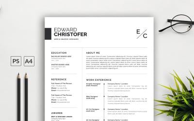 Modelo de Currículo Limpo para Designer