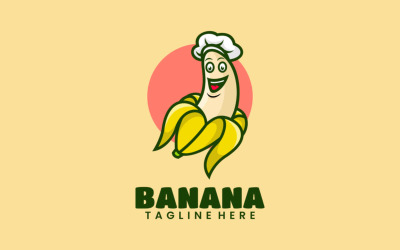 Banana Mascot Cartoon Logo Design