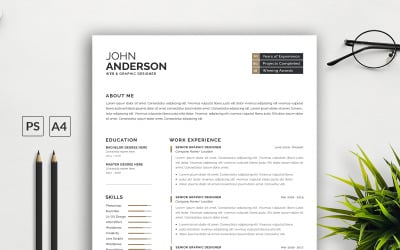 Conception de mise en page de modèle de CV de graphiste