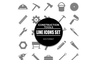Conjunto de iconos de paquete de iconos de herramientas de construcción