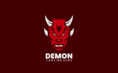 Demon eenvoudig mascotte logo-ontwerp