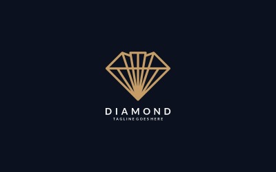 Estilo de logotipo de arte de línea de diamante