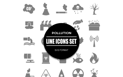 Kirlilik Çevre Icon Set Icons Bundle