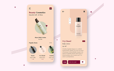 App-ontwerp voor schoonheidscosmetica in Figma