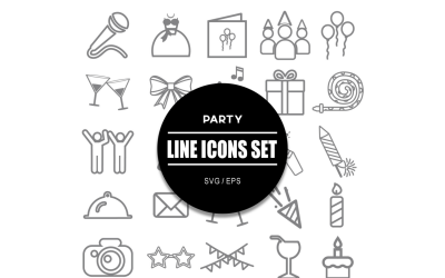 Conjunto de iconos de fiesta Paquete de iconos de celebración