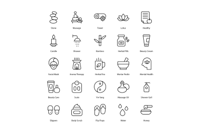 Conjunto de iconos de spa Paquete de iconos de bienestar