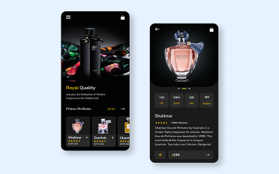 Design aplikace parfémů ve Figmě