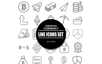 Kryptovaluta Ikon Bundle Finance Icons Set