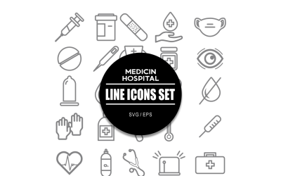 Medicin Icon Set Nemocniční ikony Bundle