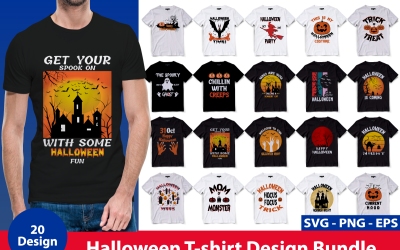 Набор дизайнов футболок на Хэллоуин