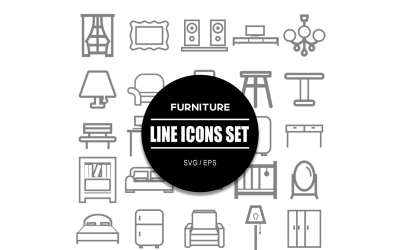 Nábytek Icon Set Icons Bundle