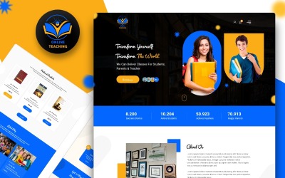 Шаблон онлайн-обучения — пользовательский интерфейс Adobe XD