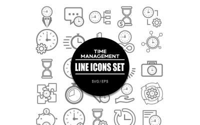Set di icone di gestione del tempo Pacchetto di icone del tempo