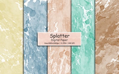 Colorful paint splatter texture background, Watercolor digital paper,  Scrapbook Paper background