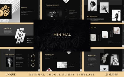 Plantilla de diapositivas de Google negra limpia