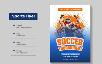 Design de Cartaz de Torneio Esportivo, Modelo de Folheto de Dia de Jogo de Futebol Americano