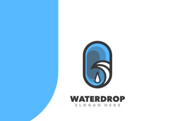 Insignia simple del logotipo de la gota de agua