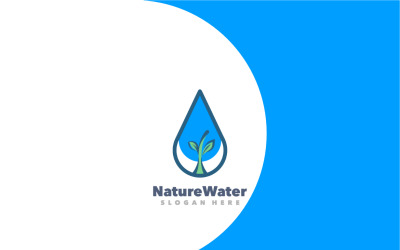 Modelo de logotipo simole de água natural