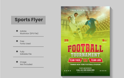 Sportturnier-Flyer-Vorlage und American-Football-Event-Poster-Design