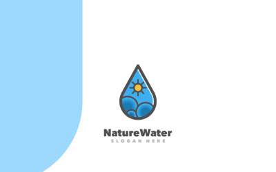 Természet vízi nap logó sablon