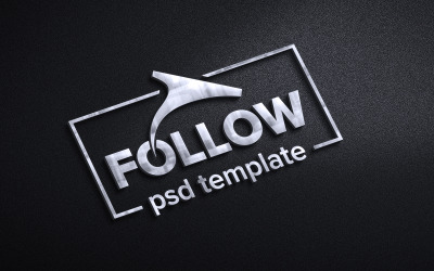Create a 3d metal logo for a psd template