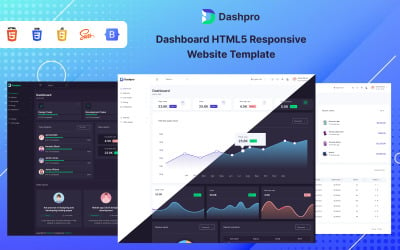 Dashpro - Адаптивный HTML 5 шаблон веб-сайта Dashboard