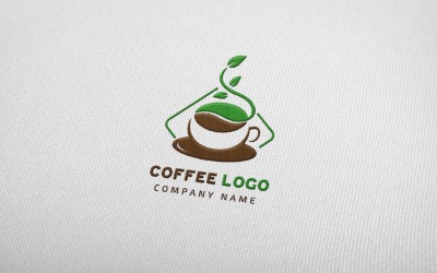 Koffie-logo-ontwerp komt sterk tot uiting