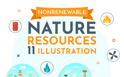 11 Nicht erneuerbare Energiequellen Illustration