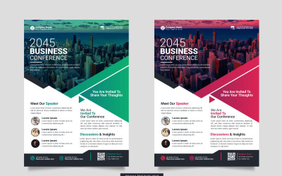 Vektor-Business-Konferenz-Flyer-Vorlage oder Business-Live-Webinar-Konferenz
