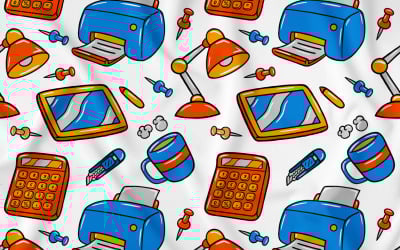 Affari Kawaii Doodle Seamless Pattern 01