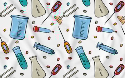 Bilim Kawaii Doodle Dikişsiz Desen 01