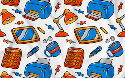 Business Kawaii Doodle Seamless Pattern 01