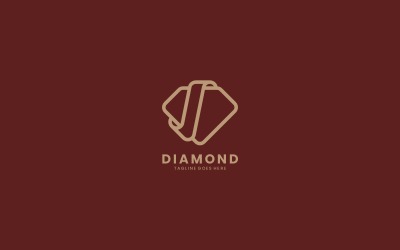 Design de logotipo de arte de linha de diamante
