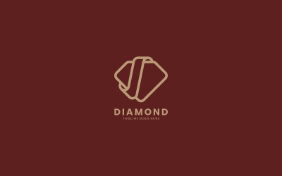 Diseño de logotipo de arte de línea de diamante