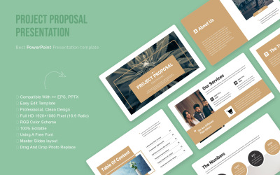 Diseño de presentación de propuesta de proyecto de PowerPoint