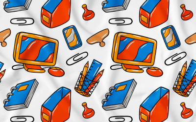 İş Kawaii Doodle Dikişsiz Desen 03