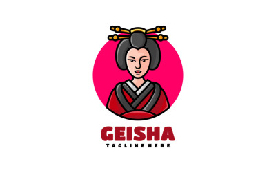 Logotipo de dibujos animados de mascota Geisha